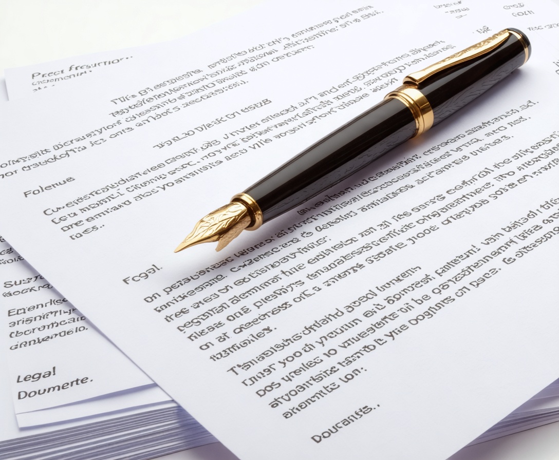 Юридические документы и ручка