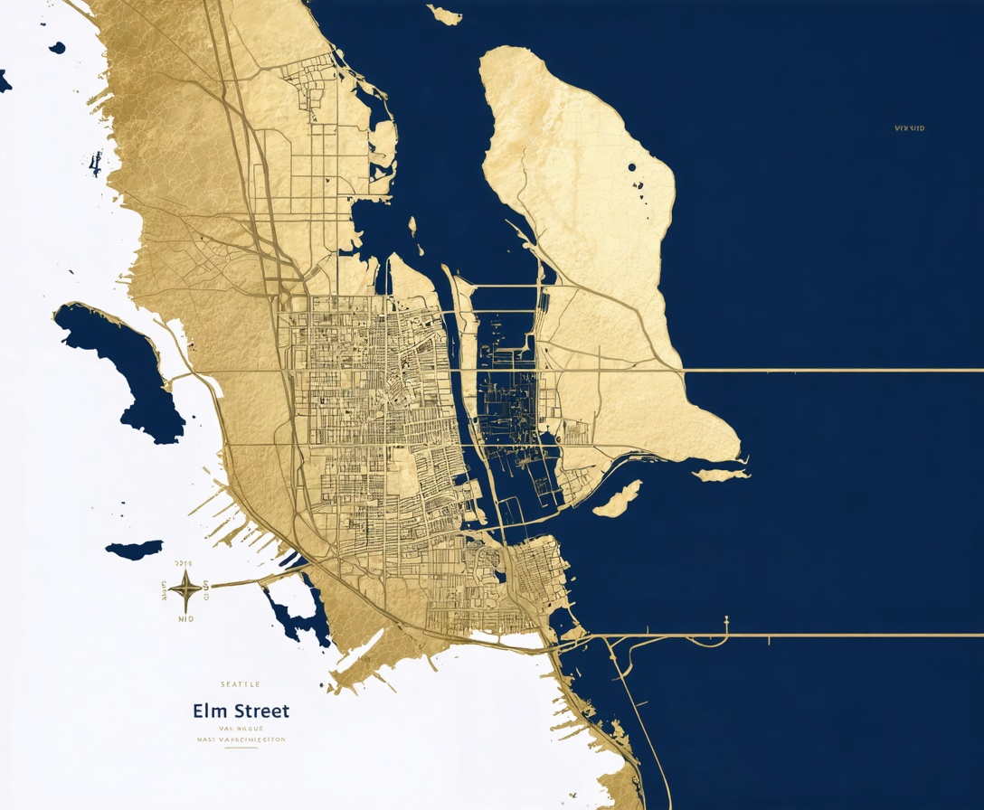 Карта Сиэтла с расположением академии